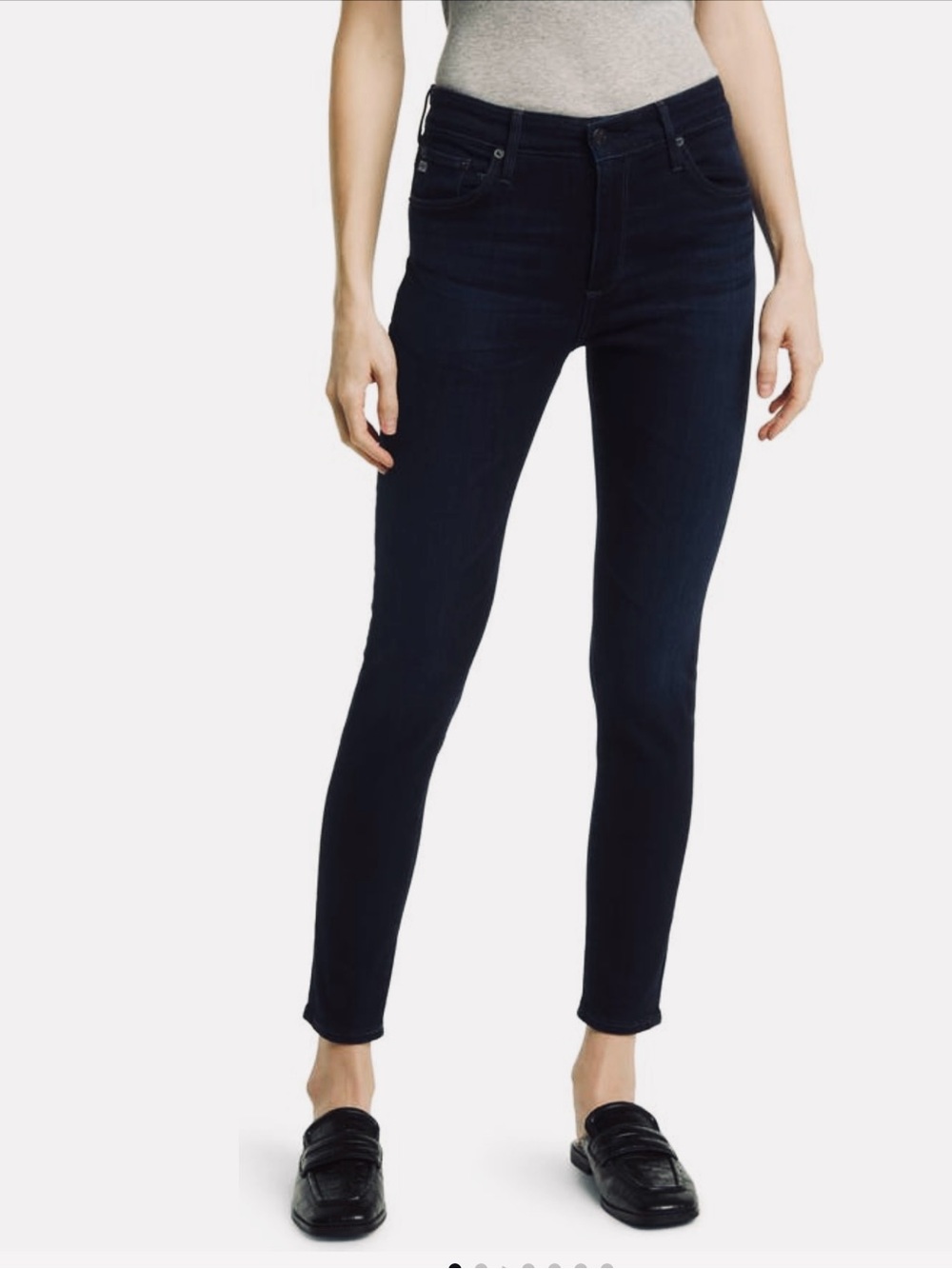 AG Adriano Goldschmied Jet black Farrah Skinny Ankle Jeans